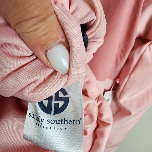 Simply Southern pullover jacket sz S women / teen Quarter snap Pink New - Picture 12 of 12